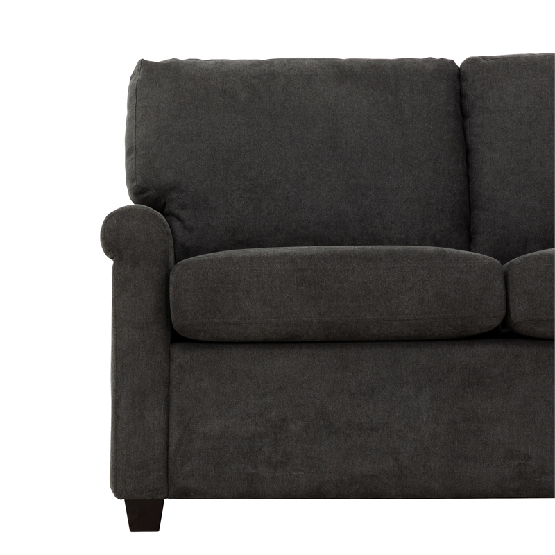 Pemberly Row 54-inch Dark Gray Twin Sleeper Sofa with USB Ports