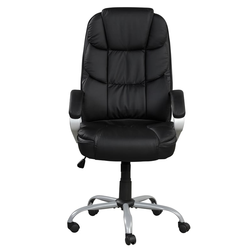 Pemberly Row Black PU High Back Office Task Chair with Swivel