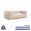 Pemberly Row 2-in-1 Beige Shredded Foam Bean Bag Chair with Pillow