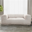 Pemberly Row 2-in-1 Beige Shredded Foam Bean Bag Chair with Pillow