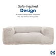 Pemberly Row 2-in-1 Beige Shredded Foam Bean Bag Chair with Pillow