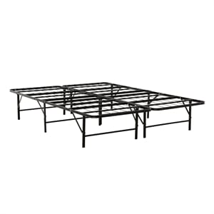 Pemberly Row Cal King Mattress Foundation Bed Feame in Black Steel