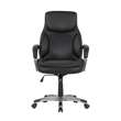 Pemberly Row Black Faux Leather Office Chair with Memory Foam