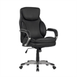 Pemberly Row Black Faux Leather Office Chair with Memory Foam