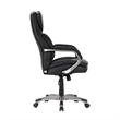 Pemberly Row Black Faux Leather Office Chair with Memory Foam
