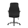 Pemberly Row Black Faux Leather Office Chair with Memory Foam