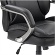 Pemberly Row Black Faux Leather Office Chair with Memory Foam