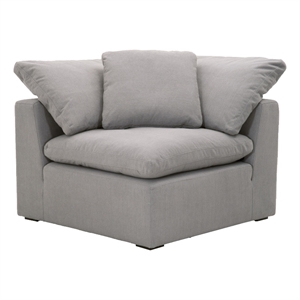 Pemberly Row Fabric Modular Corner Chair With Down Pillow in Gray