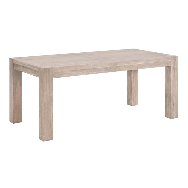Pemberly Row Acacia Wood Extension Dining Table Seats 8 in Gray