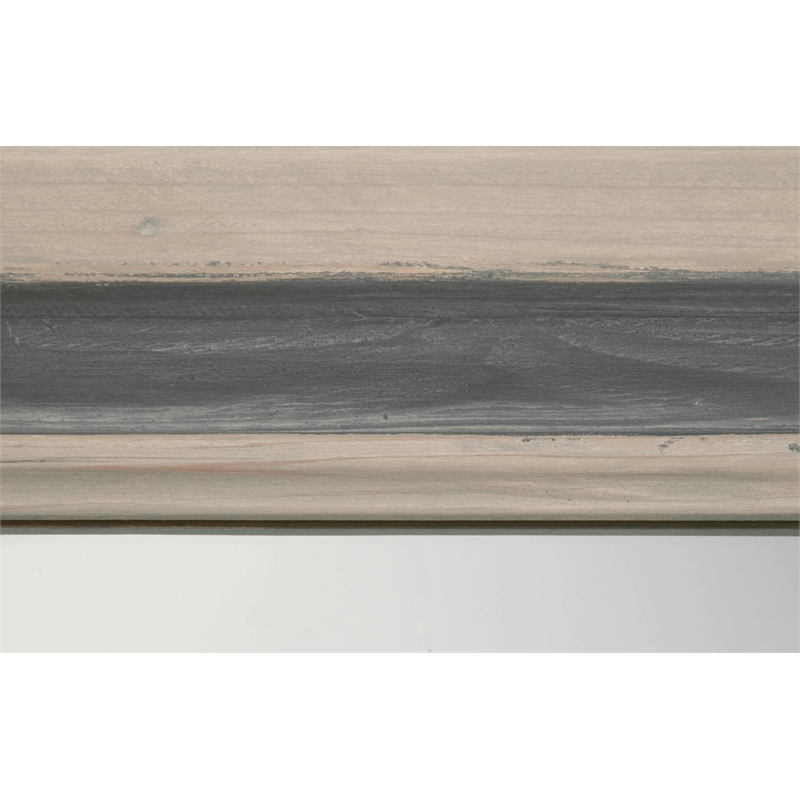 Pemberly Row Reclaimed Elm and Pine 2-Tone Wood Mirror in Cream/Gray