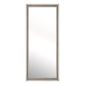 Pemberly Row Reclaimed Elm and Pine 2-Tone Wood Mirror in Cream/Gray