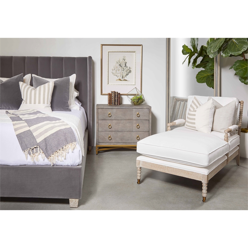Pemberly Row Reclaimed Elm and Pine 2-Tone Wood Mirror in Cream/Gray