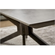 Pemberly Row Concrete and Iron Dining Table Seats 8 in Black