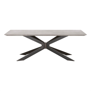 Pemberly Row Concrete and Iron Dining Table Seats 8 in Black