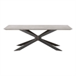 Pemberly Row Concrete and Iron Dining Table Seats 8 in Black