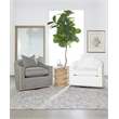 Pemberly Row Full-Length Acacia Wood Floor Mirror in Natural Gray