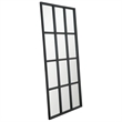 Pemberly Row Contemporary Solid Oak Floor Mirror in Matte Black
