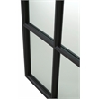 Pemberly Row Contemporary Solid Oak Floor Mirror in Matte Black