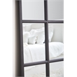 Pemberly Row Contemporary Solid Oak Floor Mirror in Matte Black