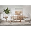 Pemberly Row Contemporary Wingback Fabric Dining Arm Chair in White/Gray