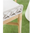 Pemberly Row Contemporary Rope Weave Outdoor Wingback Chair in Off White