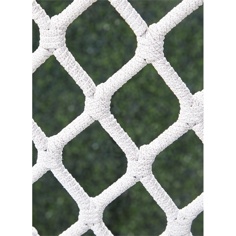 Pemberly Row Contemporary Rope Weave Outdoor Wingback Chair in Off White