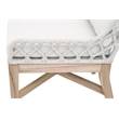 Pemberly Row Contemporary Rope Weave Outdoor Wingback Chair in Off White
