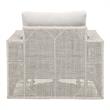 Pemberly Row Contemporary Rope Weave Swivel Outdoor Rocker Chair in Gray