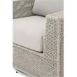 Pemberly Row Contemporary Rope Weave Swivel Outdoor Rocker Chair in Gray