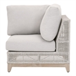 Pemberly Row Modular Rope Weave Outdoor Corner Chair in Gray