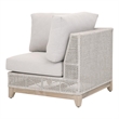 Pemberly Row Modular Rope Weave Outdoor Corner Chair in Gray
