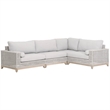 Pemberly Row Modular Rope Weave Outdoor Corner Chair in Gray