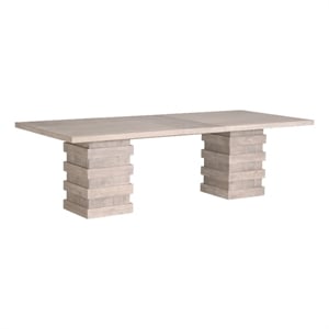 Pemberly Row Acacia Extension Dining Table Seating Up to 10 in Gray