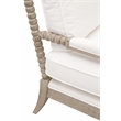 Pemberly Row Contemporary Spool Design Wood Frame Chaise Lounge in White