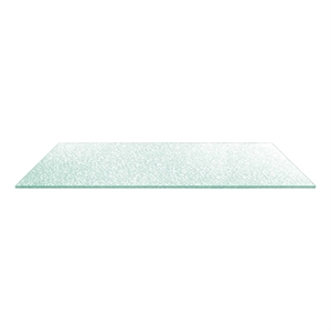 Pemberly Row 59&quot x 20&quot Sandblasted Glass Console Table Top in Clear