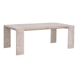 Pemberly Row Acacia Extension Dining Table Seating Up to 8 in Gray