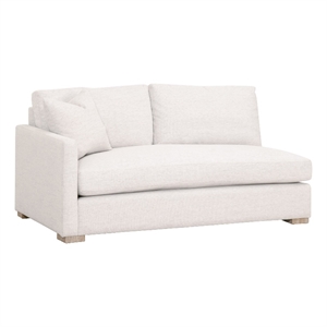 Pemberly Row Contemporary Modular 2-Seat Slim Arm Left Sofa in Stone