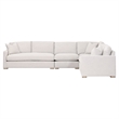Pemberly Row Contemporary Modular 2-Seat Slim Arm Right Sofa in Stone
