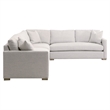 Pemberly Row Contemporary Modular 2-Seat Slim Arm Right Sofa in Stone