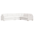 Pemberly Row Contemporary Modular 2-Seat Slim Arm Right Sofa in Stone