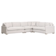 Pemberly Row Contemporary Modular 2-Seat Slim Arm Right Sofa in Stone