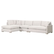 Pemberly Row Contemporary Modular 2-Seat Slim Arm Right Sofa in Stone