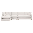 Pemberly Row Contemporary Modular 2-Seat Slim Arm Right Sofa in Stone