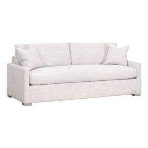 Pemberly Row Contemporary 86&quot Slim Arm Queen Sleeper Sofa in Stone