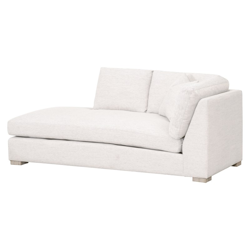 Pemberly Row Modular Performance Left-Facing Chaise in Stone