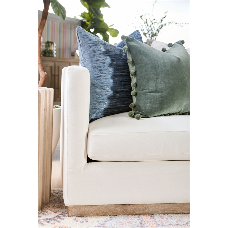Pemberly Row Round Reclaimed Pine Fluted Plinth End Table in White
