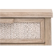 Pemberly Row Abaca Rope Mahogany 1-Drawer Nightstand in Gray