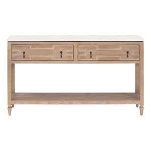 Pemberly Row 2-Drawer Entry Console Table 54&quotW in Natural Beige
