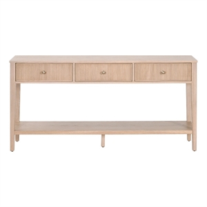 Pemberly Row 3-Drawer Console Table 60&quot x 29.5&quot in Natural Oak