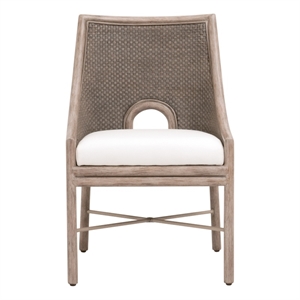 Pemberly Row Loom Back Dining Chair Set of 2 21.5&quotW in French Gray